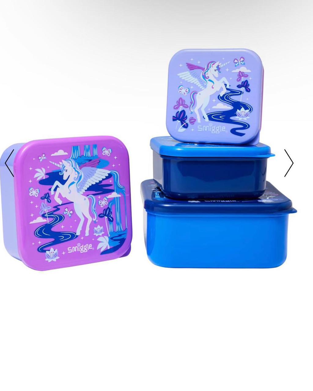 Smiggle Unicorn 4 Lunch Boxes Set