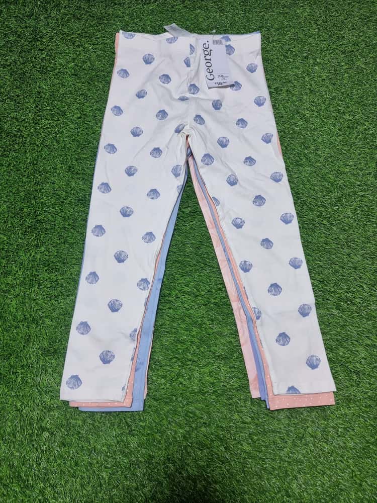 George Solid Colored Printed 5 Leggings Set