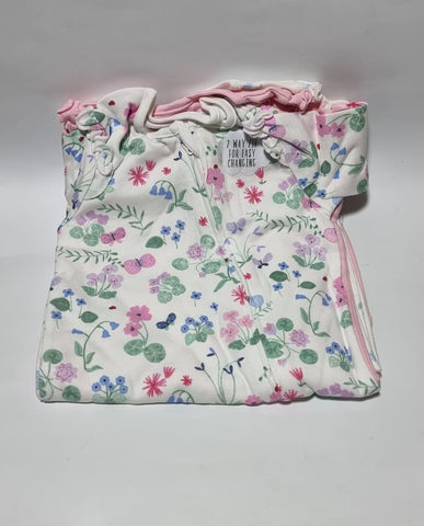 Multicolor Floral Zip Fasten Open Feet Sleepsuits 3 Pack George UK