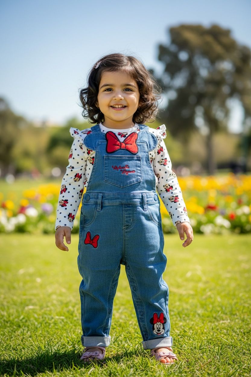 Primark Disney Dungaree Shirt Set - 2pcs Set 9-12 Months