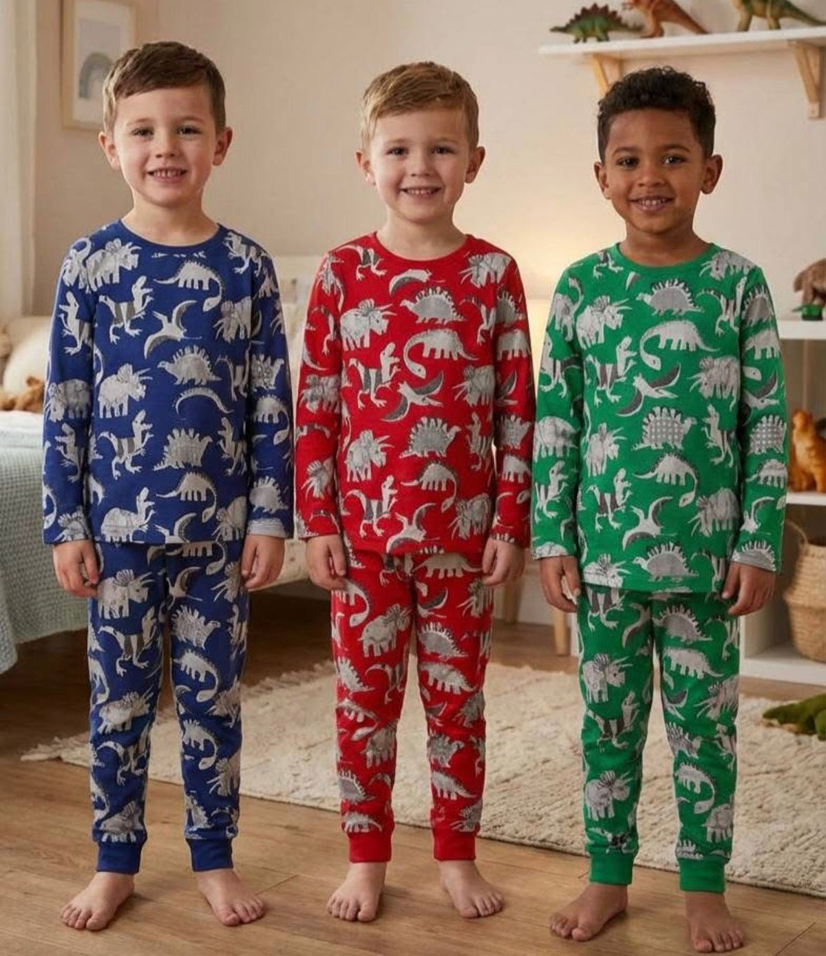 George Bright Dinosaur Long Sleeve Pyjamas 3 Pack
