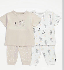 Safari Animals Short Sleeve Pyjamas 2 Pack 2-3 Years