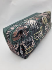 Smiggle Double Zip Teal Green Graphic Pencil Case