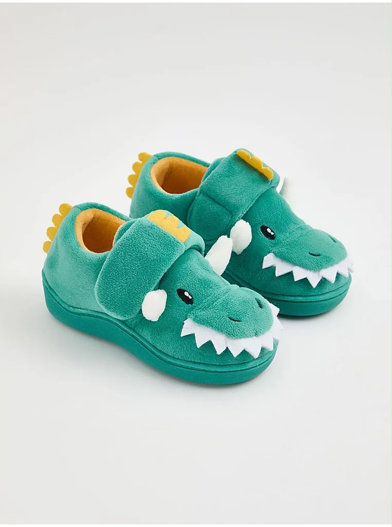 George UK Green 3D Dinosaur Spike Cupsole Slippers