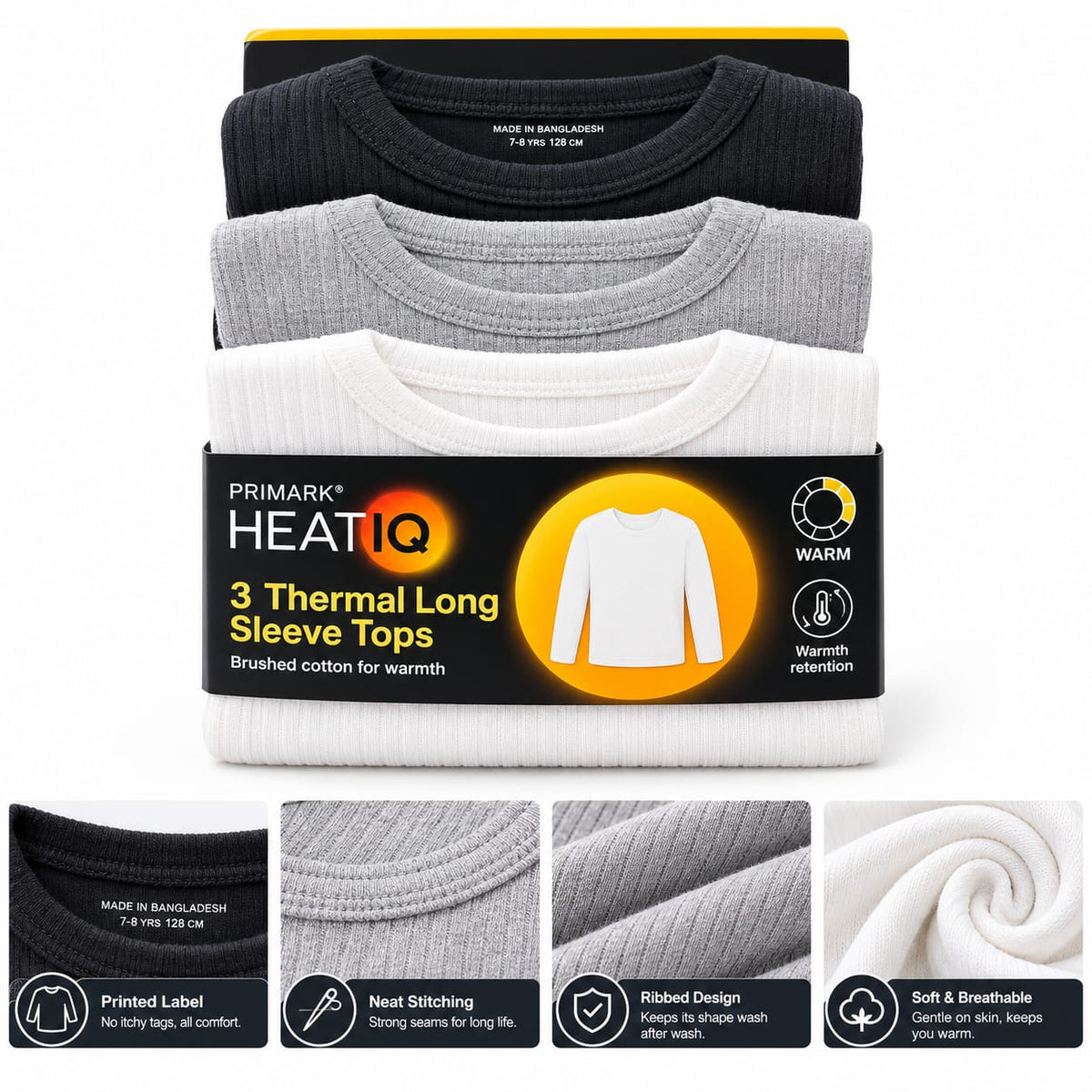 Primark HEATIQ Kids Thermal Long Sleeve