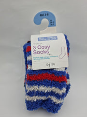 Primark Kids Fluffy Striped Cosy Socks 3-Pack