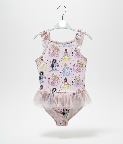 Ballerina Princes Print Swimsuit With Frill - Goerge Uk
