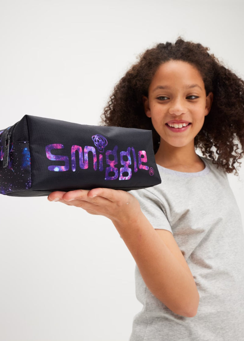 Smiggle UK Galaxy Print Double Zip Kids Pencil Case